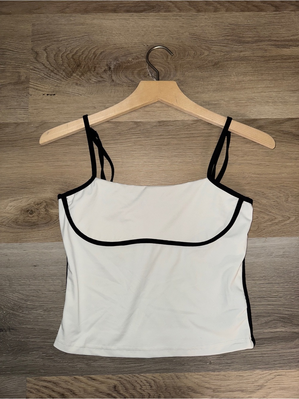 White Contrast-Trim Cami Top